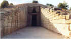 Burial tomb for important Mycenaen chiefs, once elaborately carved and sculpted