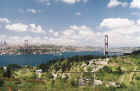 The first of two suspension bridges on the Bosphorus seen from the Asian side of Istanbul